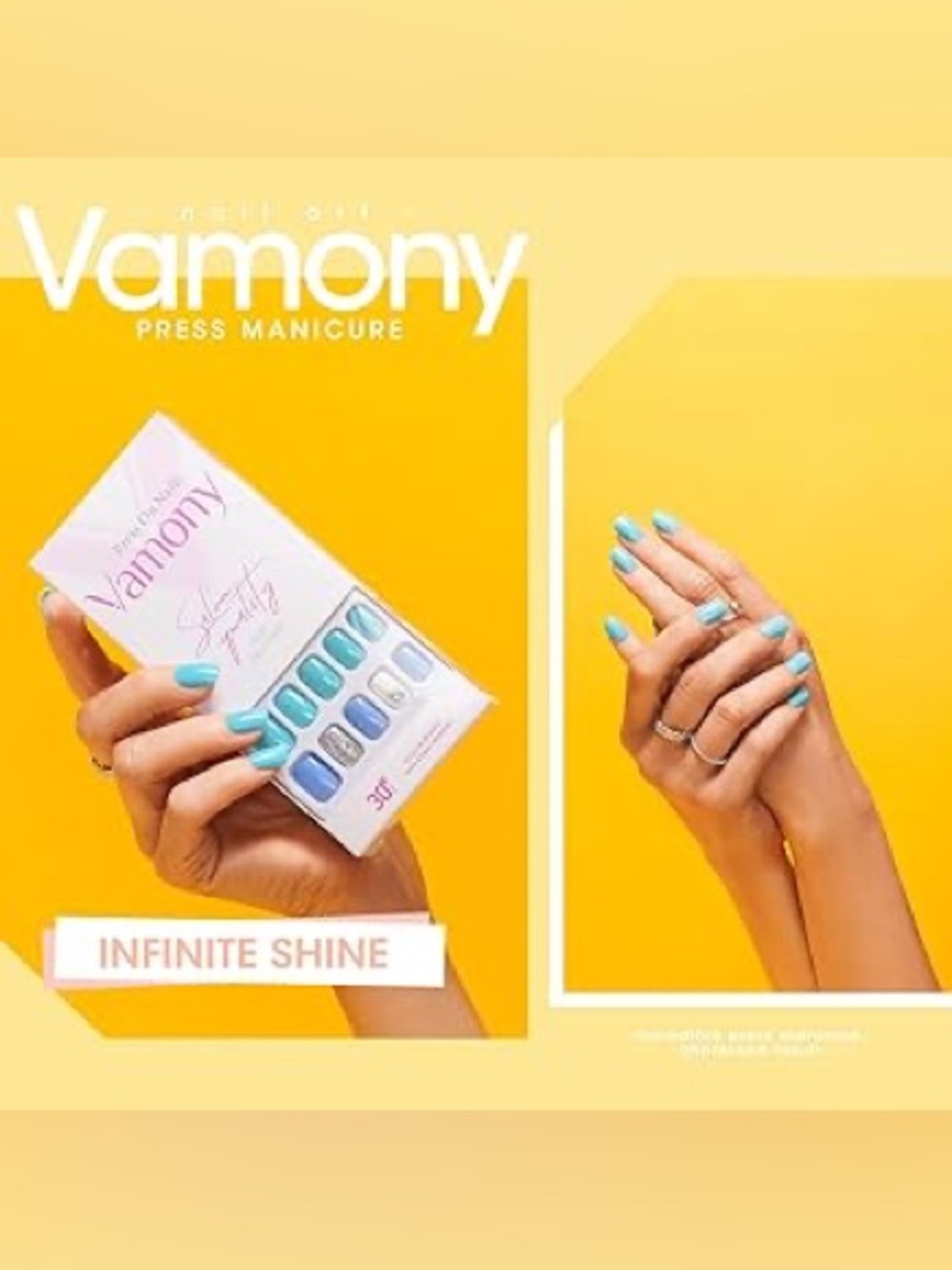 Vamony Press On Nails Fun Nail Art Salon Quality Brand New in Box - Picture 7 of 9